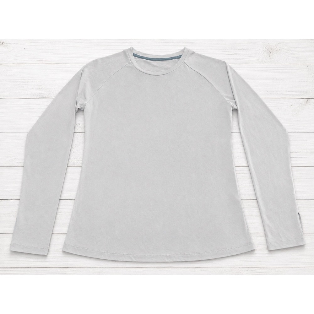 Free Fly Bamboo Long Sleeve Top Light Blue Thumbhole Activewear Athletic Small